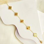Load image into Gallery viewer, Golden Aurelia Clover Bracelet