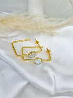 Load image into Gallery viewer, Regal Pearl Hoops