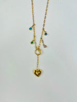 Load image into Gallery viewer, Color Pop Heart Necklace (18k gold Plated)