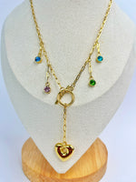 Load image into Gallery viewer, Color Pop Heart Necklace (18k gold Plated)
