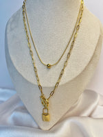 Load image into Gallery viewer, Signature Lock Necklace (18k gold Plated)