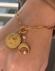 Solene Medallion Bracelet (18K gold plated)
