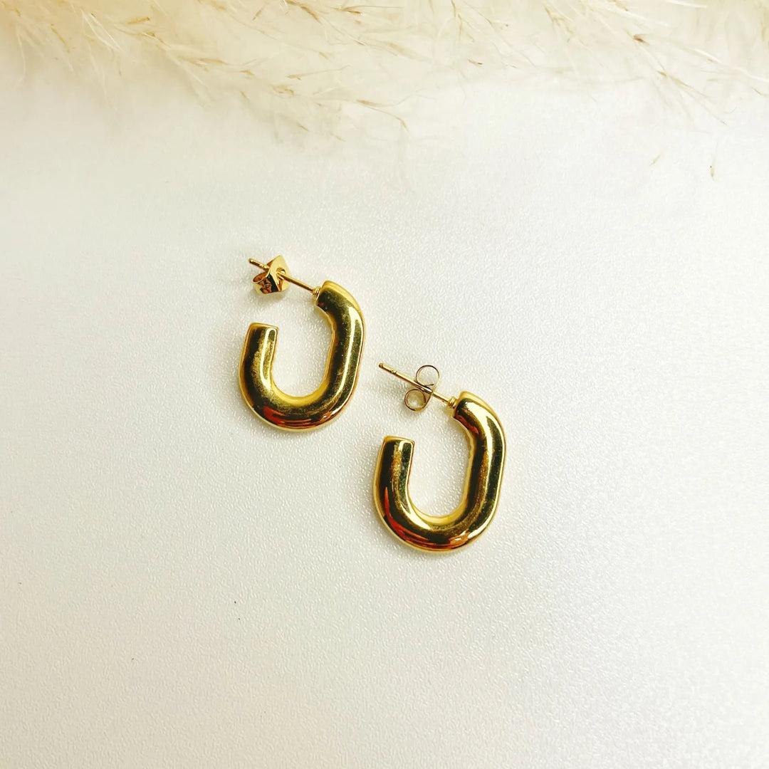 Auric Chunky U-Hoops (18K gold plated)
