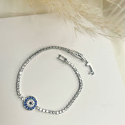 Blue Halo Tennis Bracelet