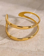 Load image into Gallery viewer, Duet Open Cuff (18K gold plated)
