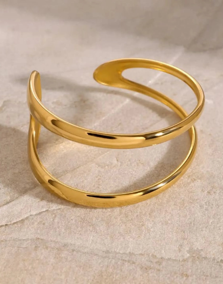 Duet Open Cuff (18K gold plated)