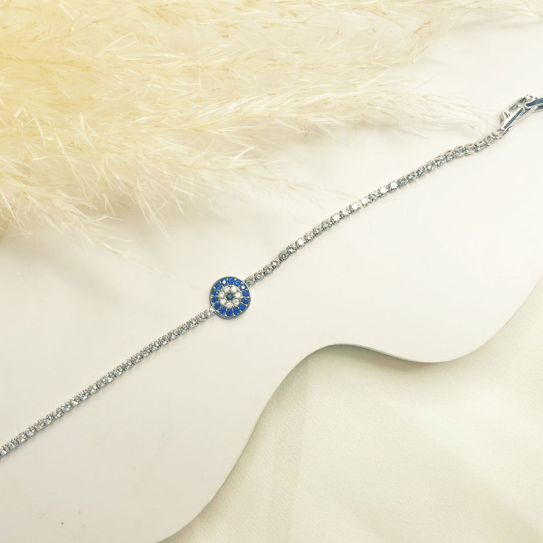 Blue Halo Tennis Bracelet
