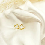 Load image into Gallery viewer, Petal Mist Clover White Studs

