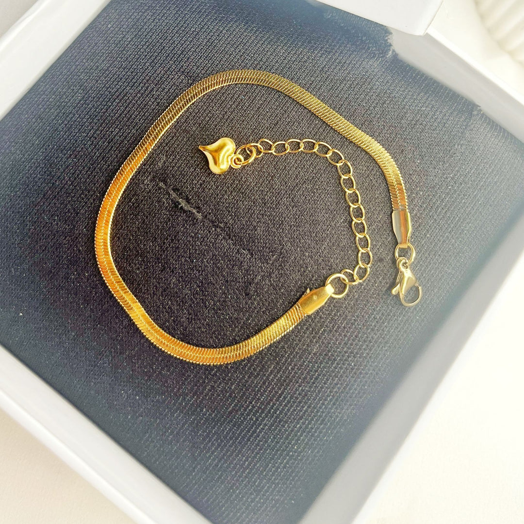 Golden Glide Herringbone Bracelet