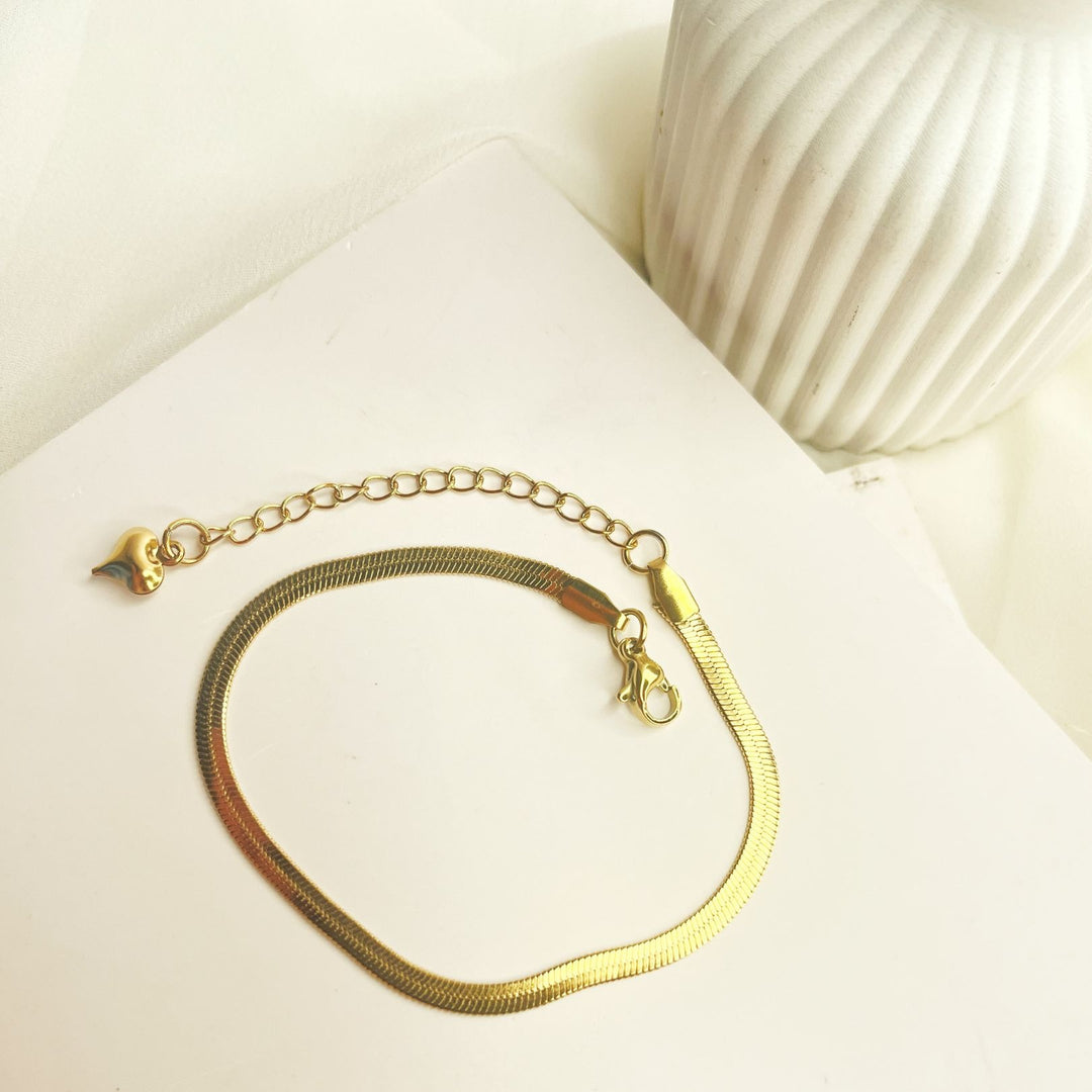 Golden Glide Herringbone Bracelet