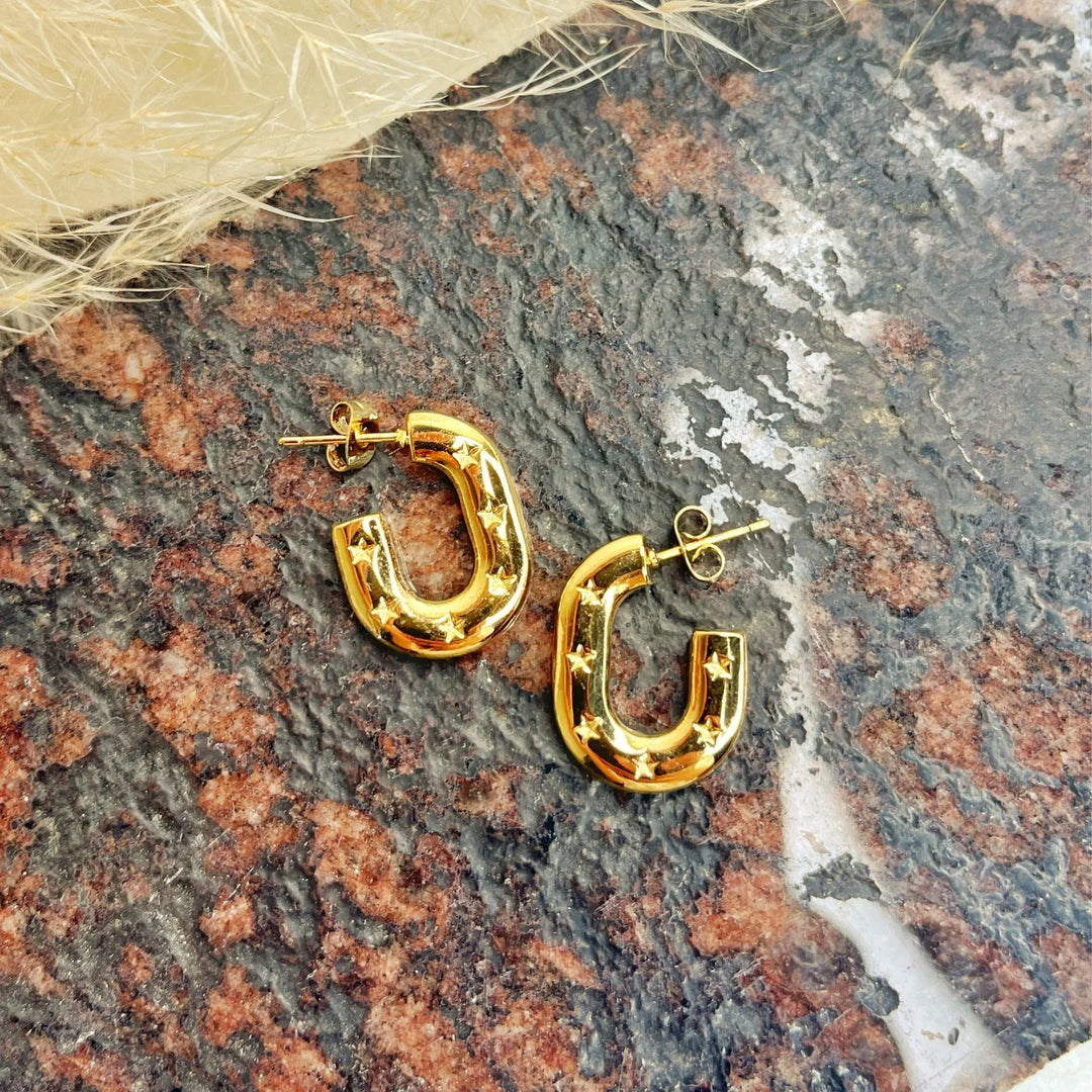Stellar Glow Hoops (18K gold plated)