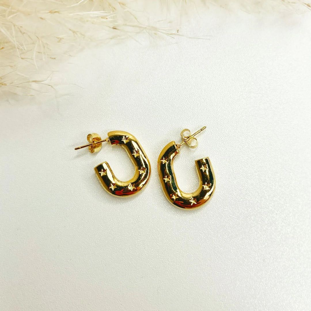 Stellar Glow Hoops (18K gold plated)