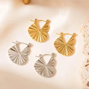 Lustre Ray Heart Hoops (18K gold plated)