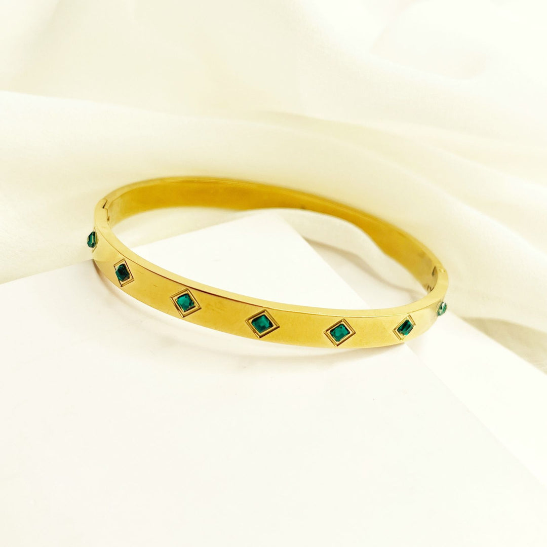 Green Prism Gold Cuff