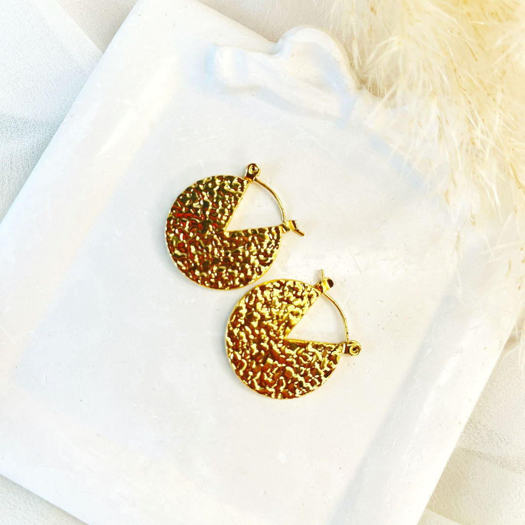 Hammered Luxe Hoops (18K gold plated)