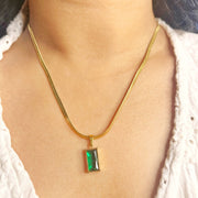 Revia Herringbone Charm Necklace