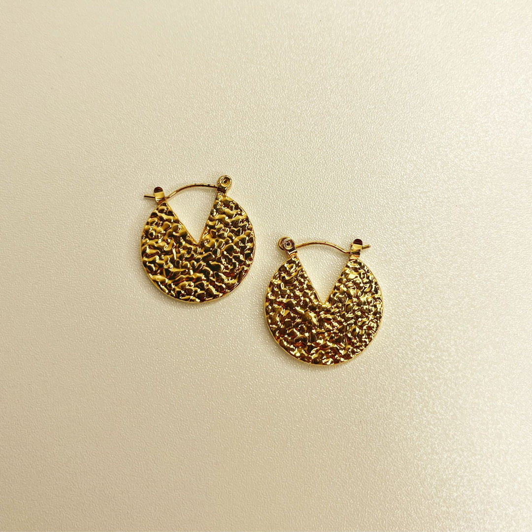 Hammered Luxe Hoops (18K gold plated)