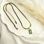 Load image into Gallery viewer, Revia Herringbone Charm Necklace
