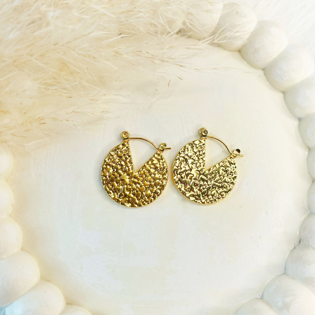 Hammered Luxe Hoops (18K gold plated)
