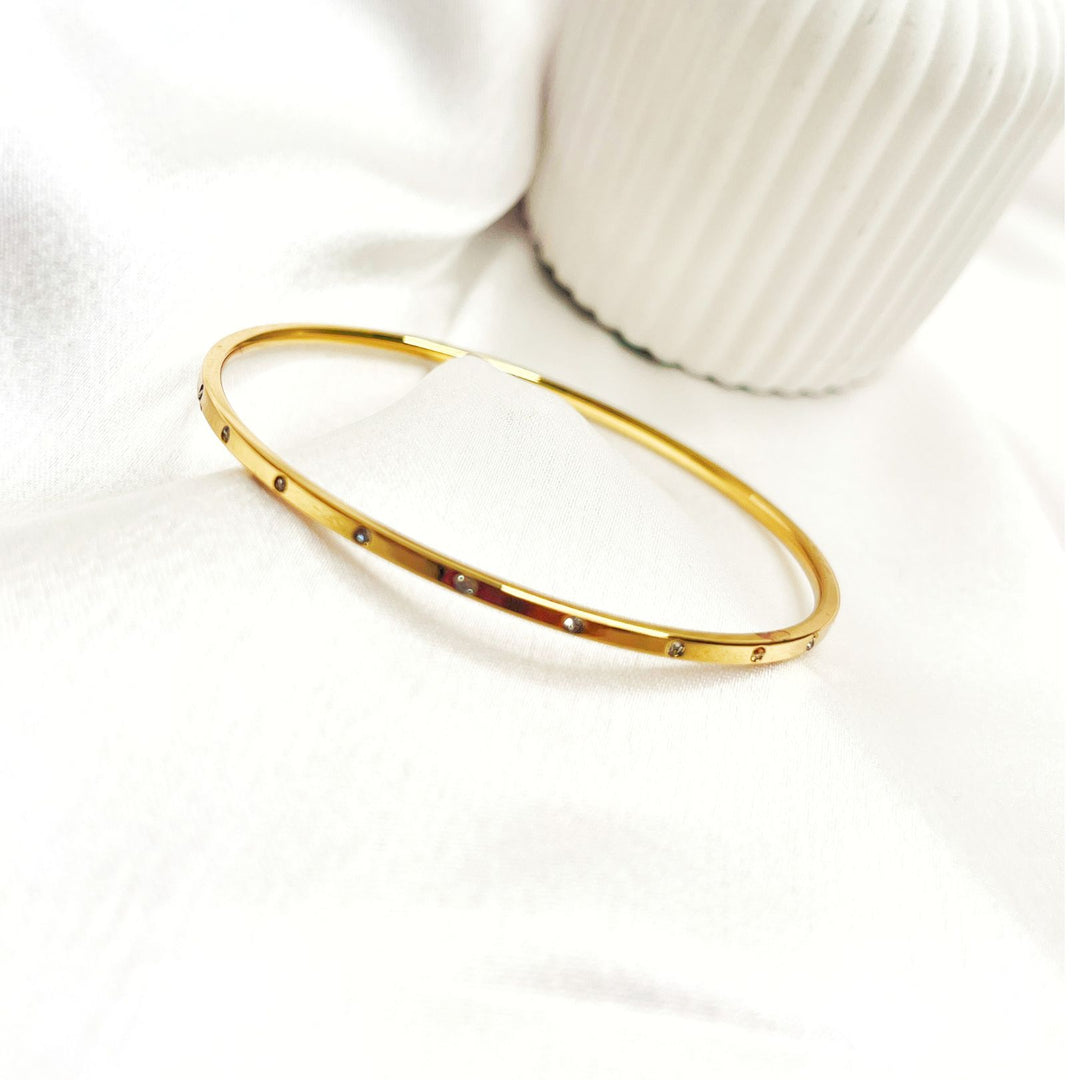 Minimal Stud Line Bangle  Bracelet