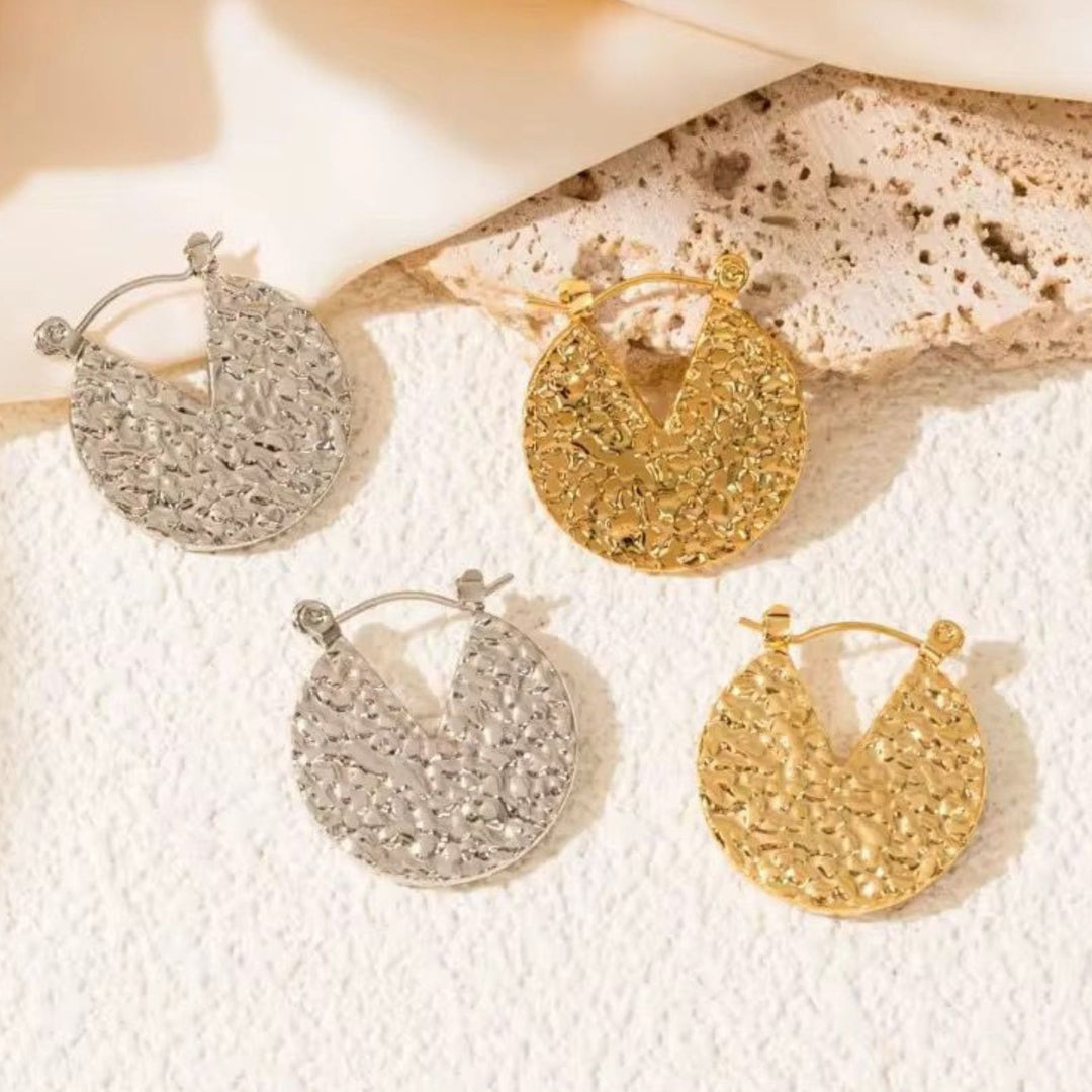 Hammered Luxe Hoops (18K gold plated)