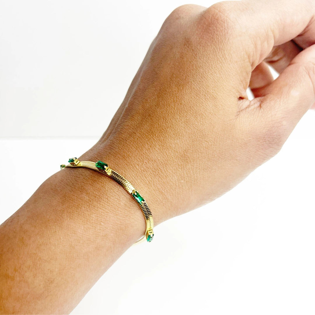Emerald Beam Slim Bracelet