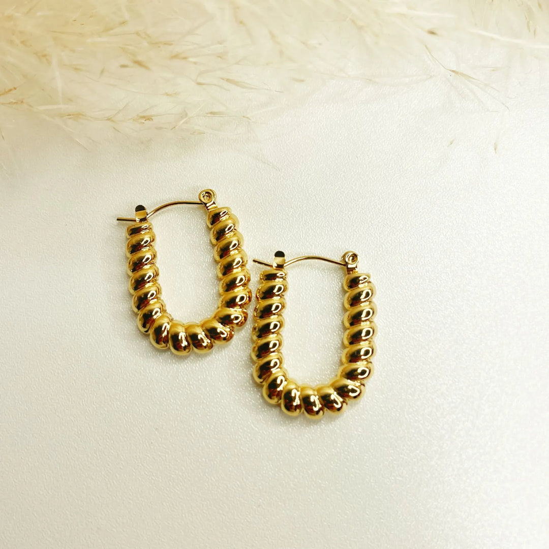 Beaded Luxe Hoops (18K gold plated)