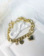 Load image into Gallery viewer, Liora Heart Duo Bracelet (18K gold plated)

