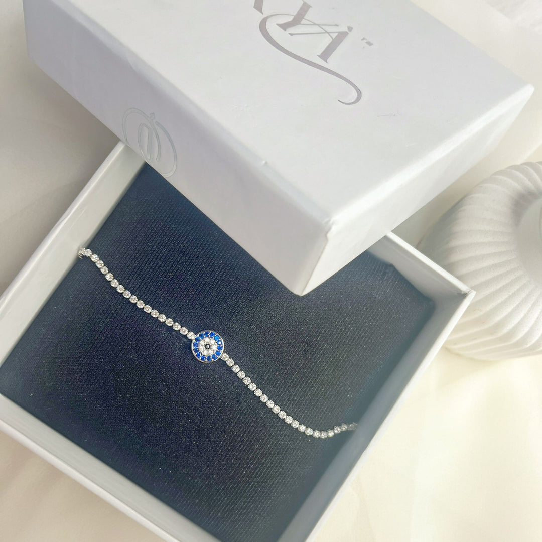 Blue Halo Tennis Bracelet