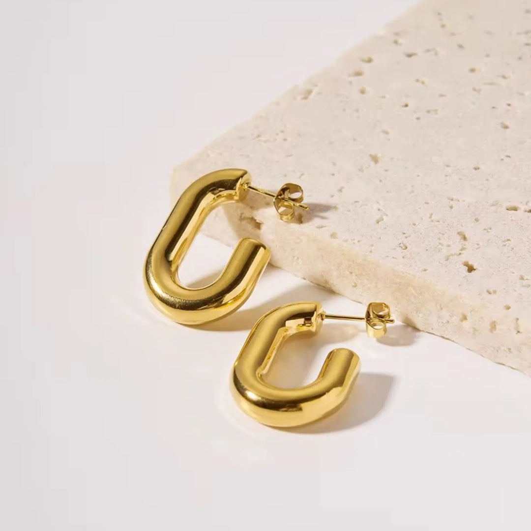 Auric Chunky U-Hoops (18K gold plated)
