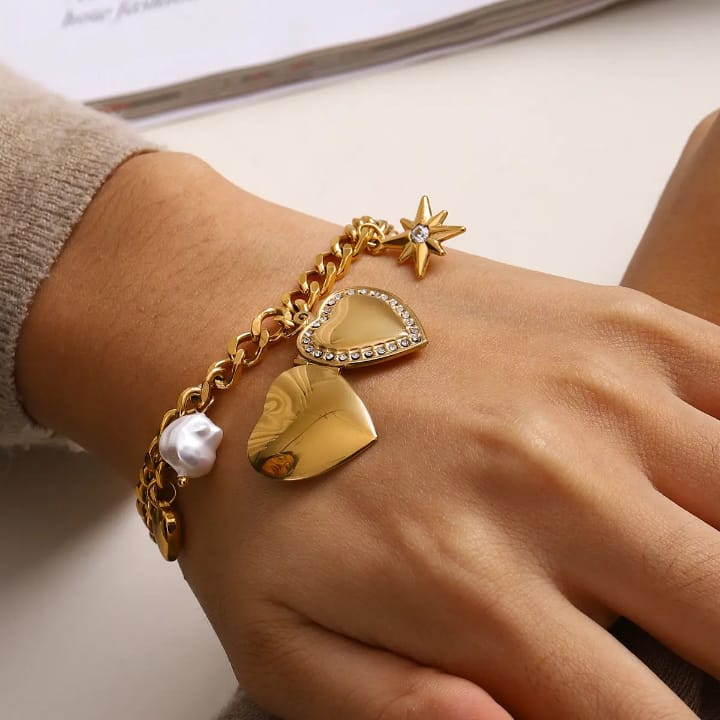 Celene Charm Bracelet  (18K gold plated)