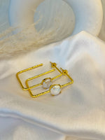 Load image into Gallery viewer, Regal Pearl Hoops
