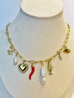 Load image into Gallery viewer, Treasure Trove Charm Necklace (18k gold Plated)
