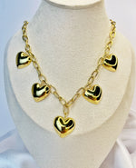 Load image into Gallery viewer, Heartfelt Cascade Necklace (18k gold Plated)
