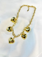 Load image into Gallery viewer, Heartfelt Cascade Necklace (18k gold Plated)
