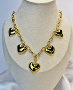 Load image into Gallery viewer, Heartfelt Cascade Necklace (18k gold Plated)
