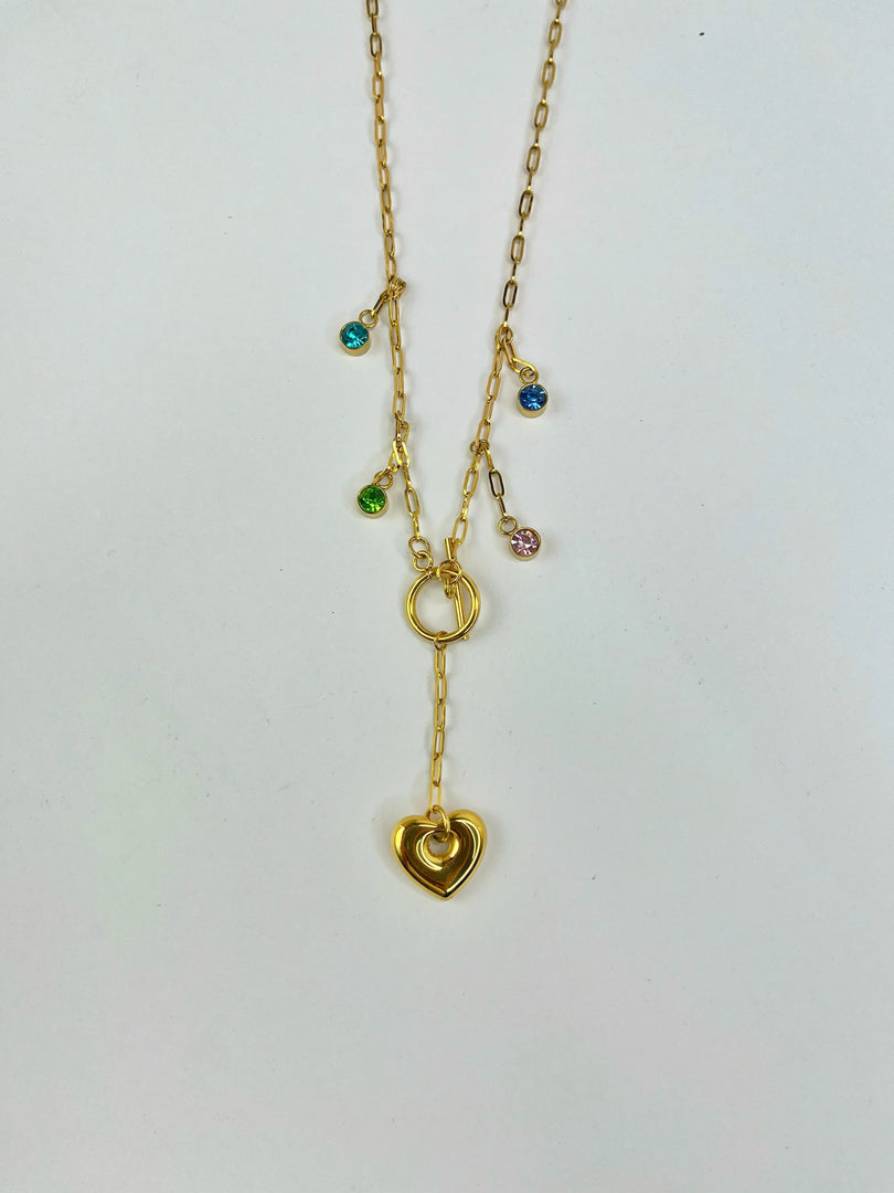Color Pop Heart Necklace (18k gold Plated)