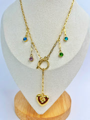 Color Pop Heart Necklace (18k gold Plated)