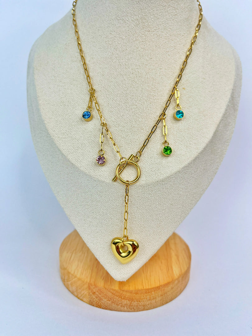Color Pop Heart Necklace (18k gold Plated)