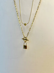 Signature Lock Necklace (18k gold Plated)
