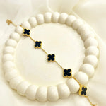 Load image into Gallery viewer, Midnight Clover Double sided Charm Bracelet